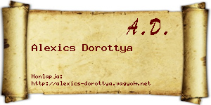 Alexics Dorottya névjegykártya